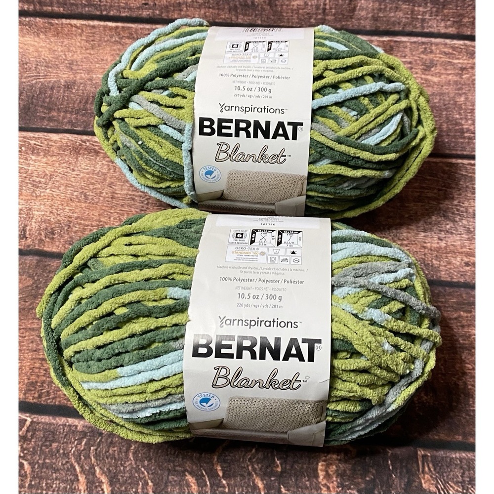 Bernat Blanket Forest Sage Yarn (Lot  of 2) 10.5 oz/220 yds Weight 6 Bulky New - Picture 4 of 6